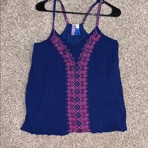 Blue and pink tank